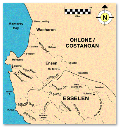 Ohlone Coastanoan Esselen Lands Map